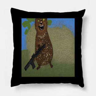 groundhog loves hunting Pillow