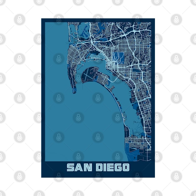 San Diego - United States Peace City Map by tienstencil