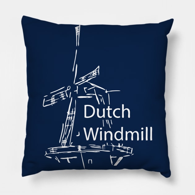 Dutch Windmill Pillow by TinyPrinters