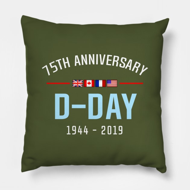 D-Day 75th Anniversary Pillow by SeattleDesignCompany