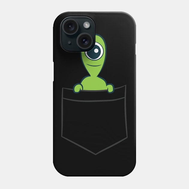 Funny Alien In A Pocket Alien In Pocket Monster Ufo Alien Phone Case by EQDesigns