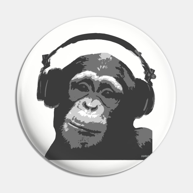 DJ Monkey Pin by wamtees