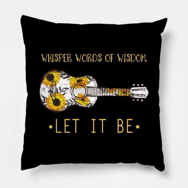 Whisper Words Of Wisdom Let It Be Guitar Flower Pillow by DanYoungOfficial