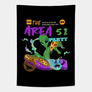 Pizza Party DJ Space Alien Tapestry