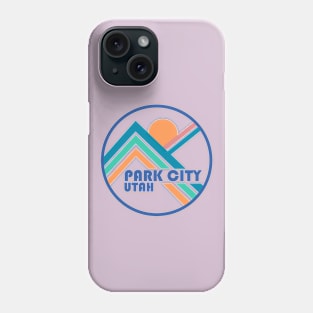 Park City Retro Circle Graphic Blue No Background Phone Case