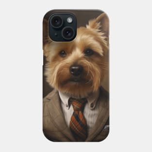 Norwich Terrier Dog in Suit Phone Case