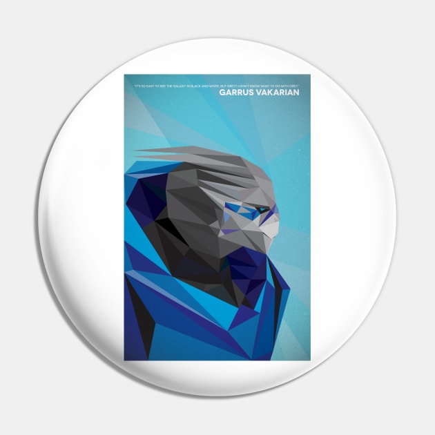 Geometric Garrus Vakarian Pin by sparkmark