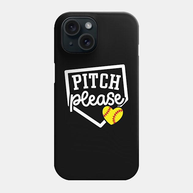 Pitch Please Softball Player Mom Cute Funny Phone Case by GlimmerDesigns