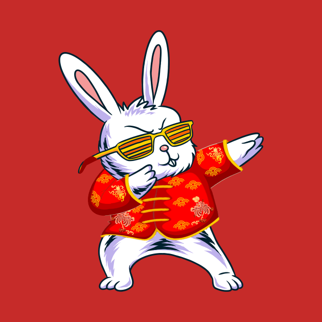 Dabbing Rabbit Year of the Rabbit 2023 Chinese New Year 2023 by Jhon Towel
