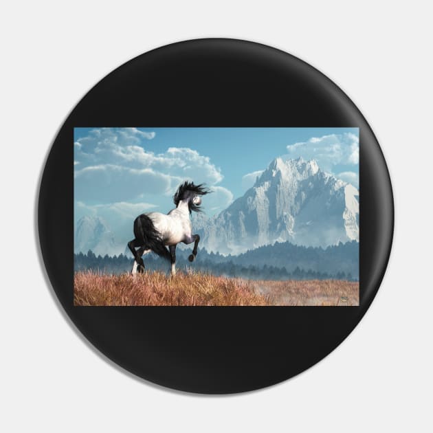 Blue Roan and Distant Mountain Pin by DanielEskridge
