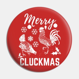 Merry Cluckmas Funny Christmas Chicken Vintage Pajama Gift For Family Pin