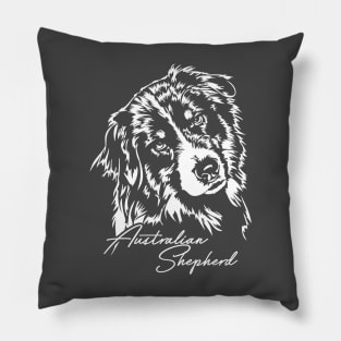 Australian Shepherd Aussie dog portrait Pillow