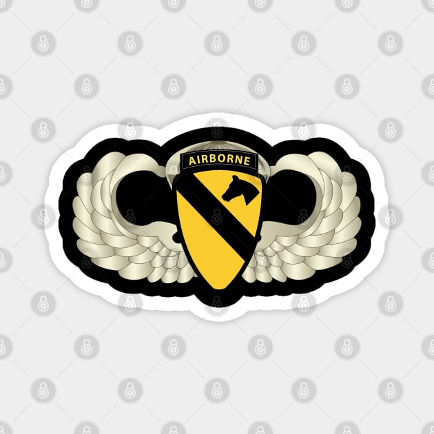 1st Cavalry Div Airborne w Basic Airborne Badge wo Txt Magnet by twix123844