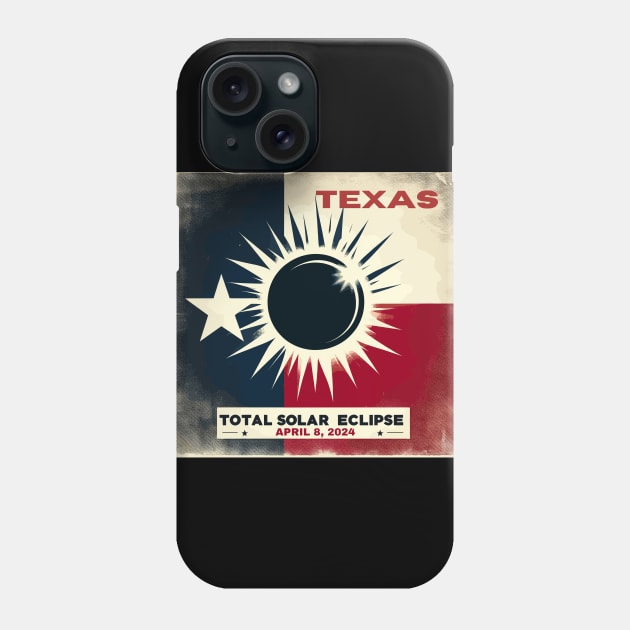 Texas Total solar eclipse 2024 Phone Case by TomFrontierArt