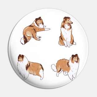 Collie dog pack Pin