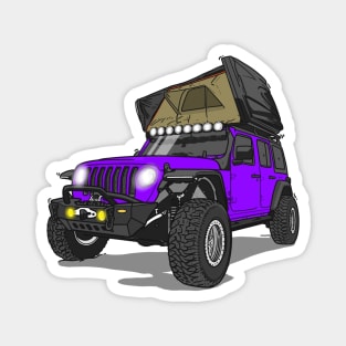 Jeep Wrangler Camp Time - Purple Jeep Magnet