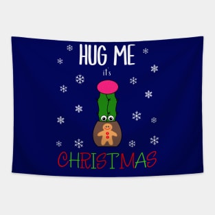 Hug Me It's Christmas - Hybrid Cactus In Gingerbread Man Pot Tapestry