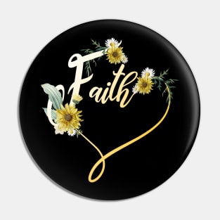 Daisy Heart Faith Costume Gift Pin