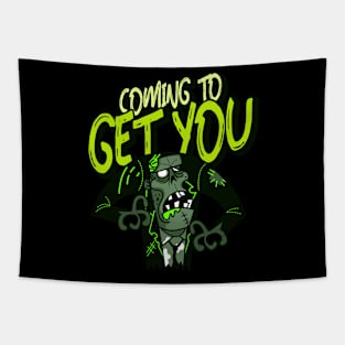 Coming To Get You Funny Zombie Halloween Design Tapestry