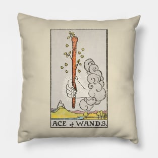 Ace of wands (distressed) Pillow