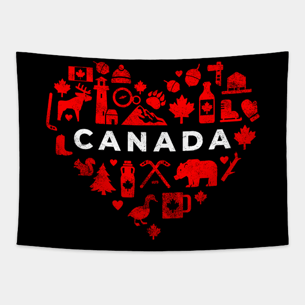 I Love Canada Tapestry by Mila46
