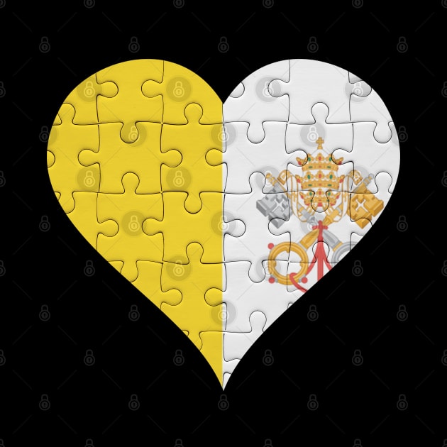 Vatican Jigsaw Puzzle Heart Design - Gift for Vatican With Vatican City Roots by Country Flags