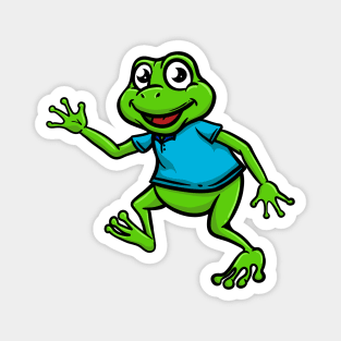 Cute Anthropomorphic Human-like Cartoon Character Frog in Clothes Magnet