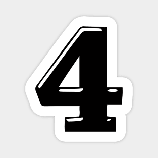 Number 4 in 3d font text style Magnet