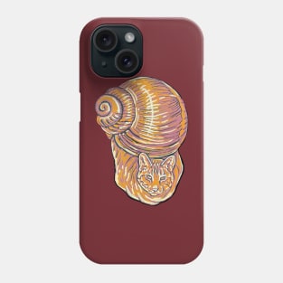 Orange Cat Snail Phone Case