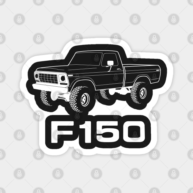 1978 F150 White Print Magnet by The OBS Apparel
