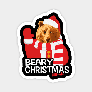 Beary Christmas Funny Santa Claus Bear Magnet