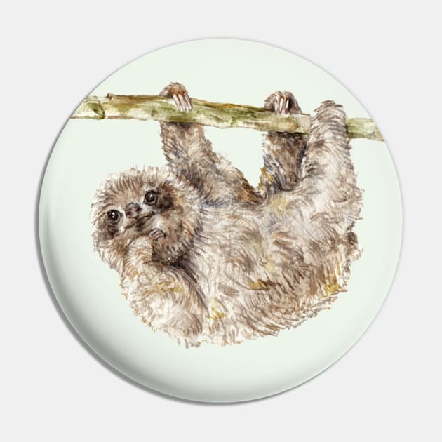 Sloth Hanging Out Pin by wanderinglaur