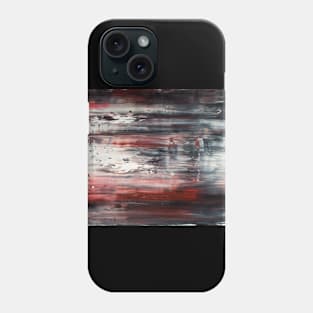 Abstract art #3 - Black, white, red waves Phone Case