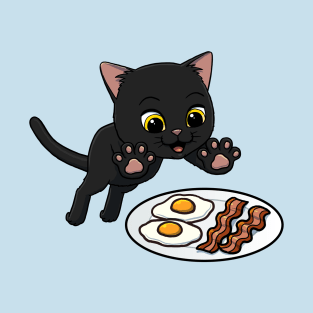 Bombay Cat excited to eat Bacon and Eggs T-Shirt