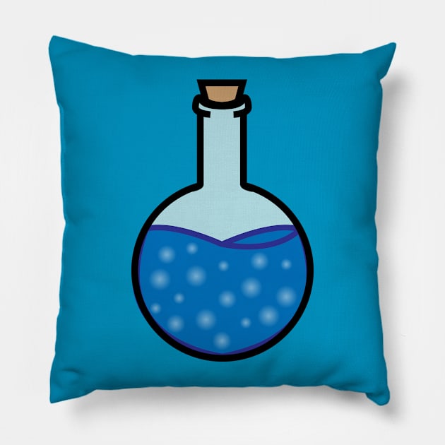 DIY Single Blue Potion or Poison for Tabletop Board Games (Style 3) Pillow by GorsskyVlogs