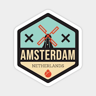 Amsterdam Windmill Badge XXX Magnet