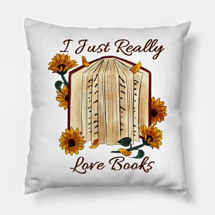 Vintage sunflower book lover Pillow