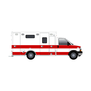 White Ambulance Red Striping T-Shirt