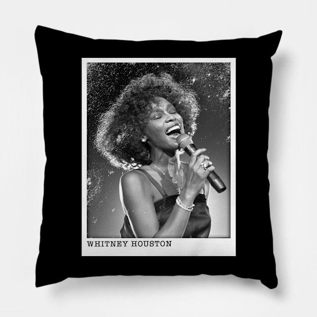 Vintage Classic Whitney Houston Singer Pillow by Nandin Putri