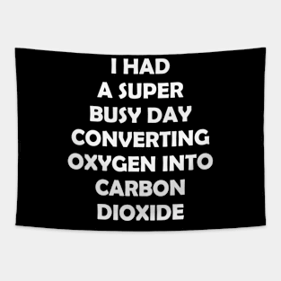 I HAD A SUBER BUSY DAY CONVERTING OXYGEN Tapestry