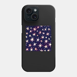 Watercolor Christmas Winter Snowflakes and Stars Phone Case