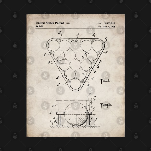 Pool Rack Patent - Pool Player Billiards Home Bar Art - Antique by patentpress