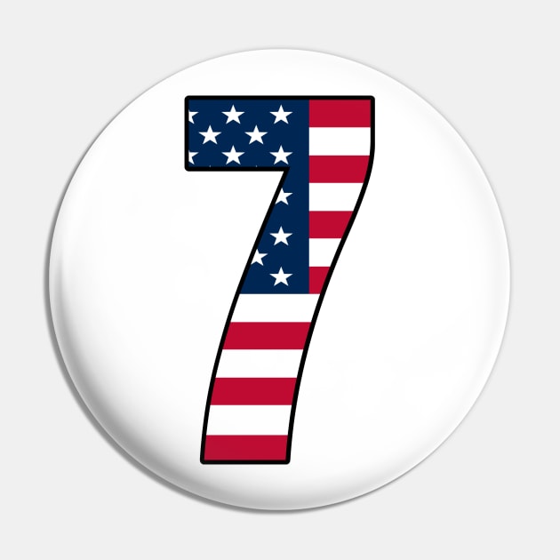 Number 7 Star Spangled Banner Pin by la chataigne qui vole ⭐⭐⭐⭐⭐