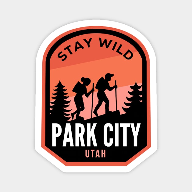 Park City Utah Hiking in Nature Magnet by HalpinDesign