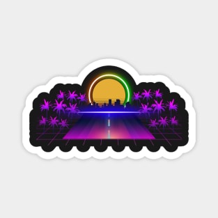 Neon City Sunset Magnet