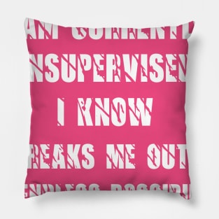 awesome I Am Currently Unsupervised I Know It Freaks Me Out Too Pillow