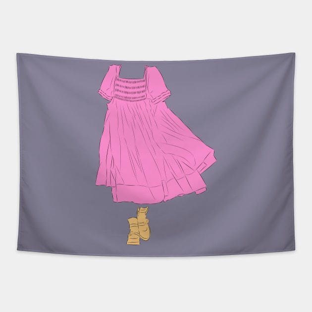 Villanelle's Pink Dress Tapestry by LiLian-Kaff