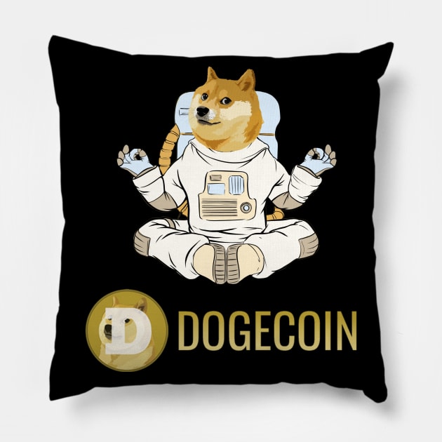 Dogecoin coin Crypto coin Cryptocurrency Pillow by JayD World