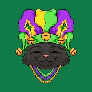 black cat mardi gras carnaval new orleans T-Shirt