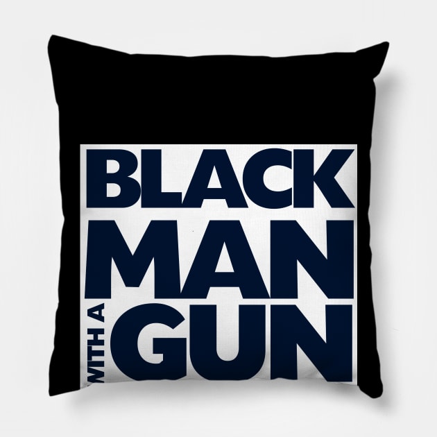 Black Man With A Gun Podcast Logo Pillow by Kenn Blanchard